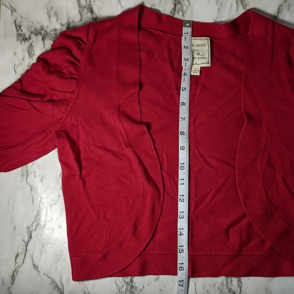 Red Cropped Cardigan - Picture 5 of 7